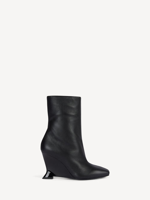 Stiefeletten Wedge aus Glattleder