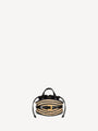 Mini Shuffle bag in smooth leather and raffia