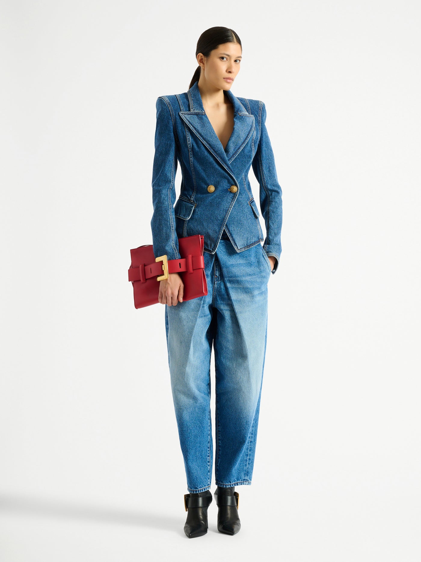 Anthem smooth leather clutch