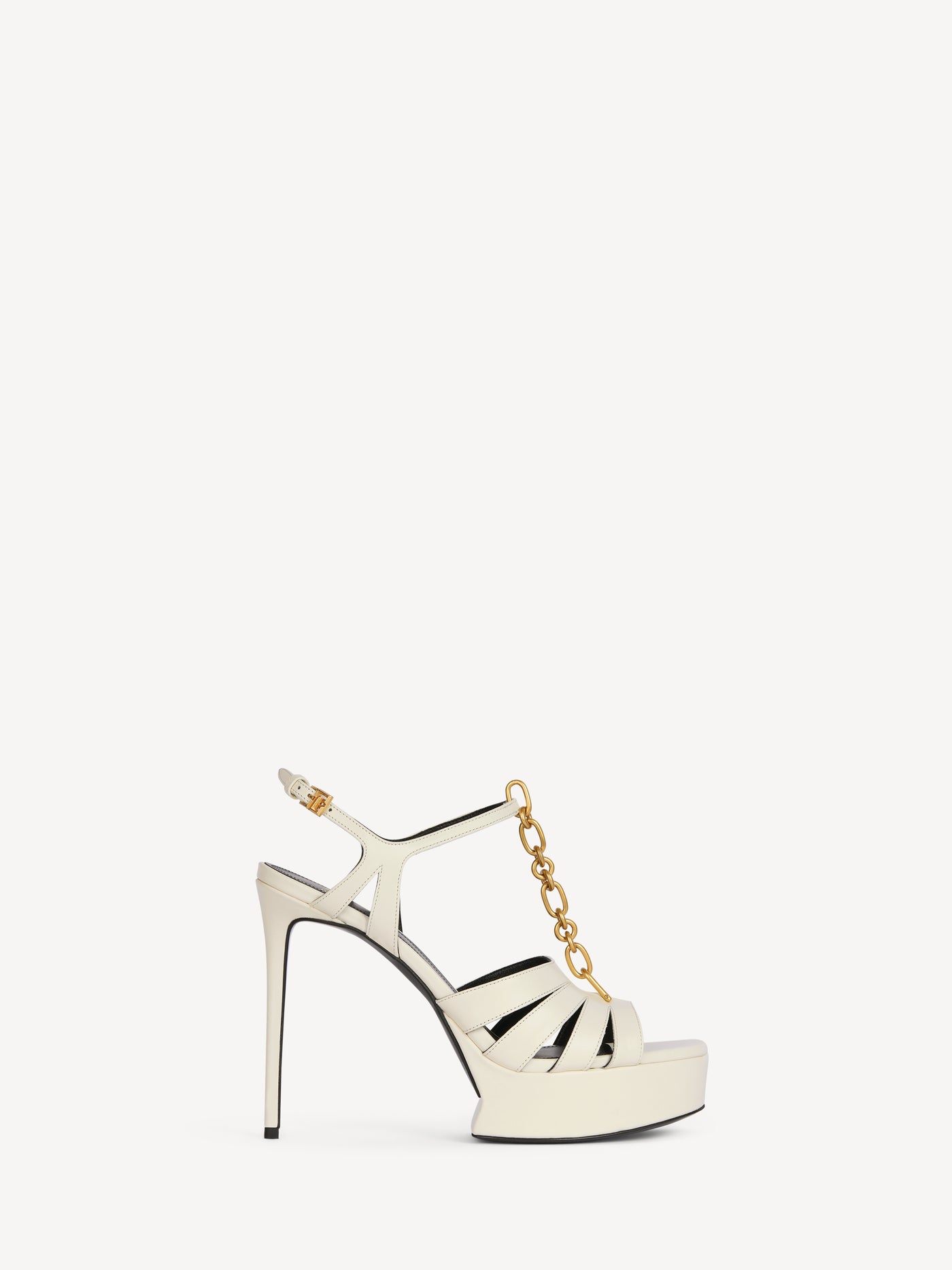 Sync platform sandals in smooth leather