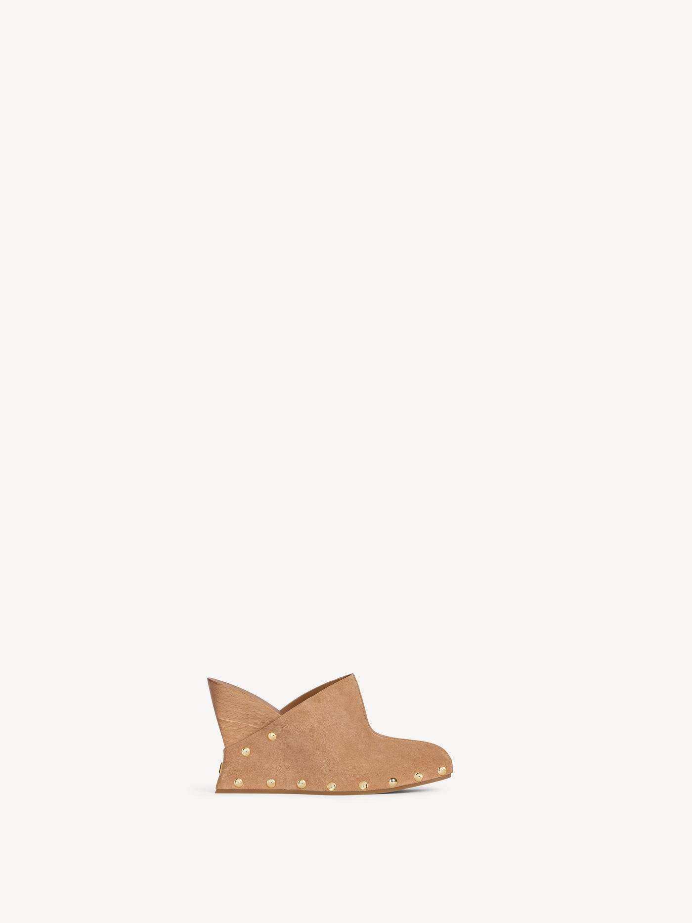 Wedge clogs in wood and suede