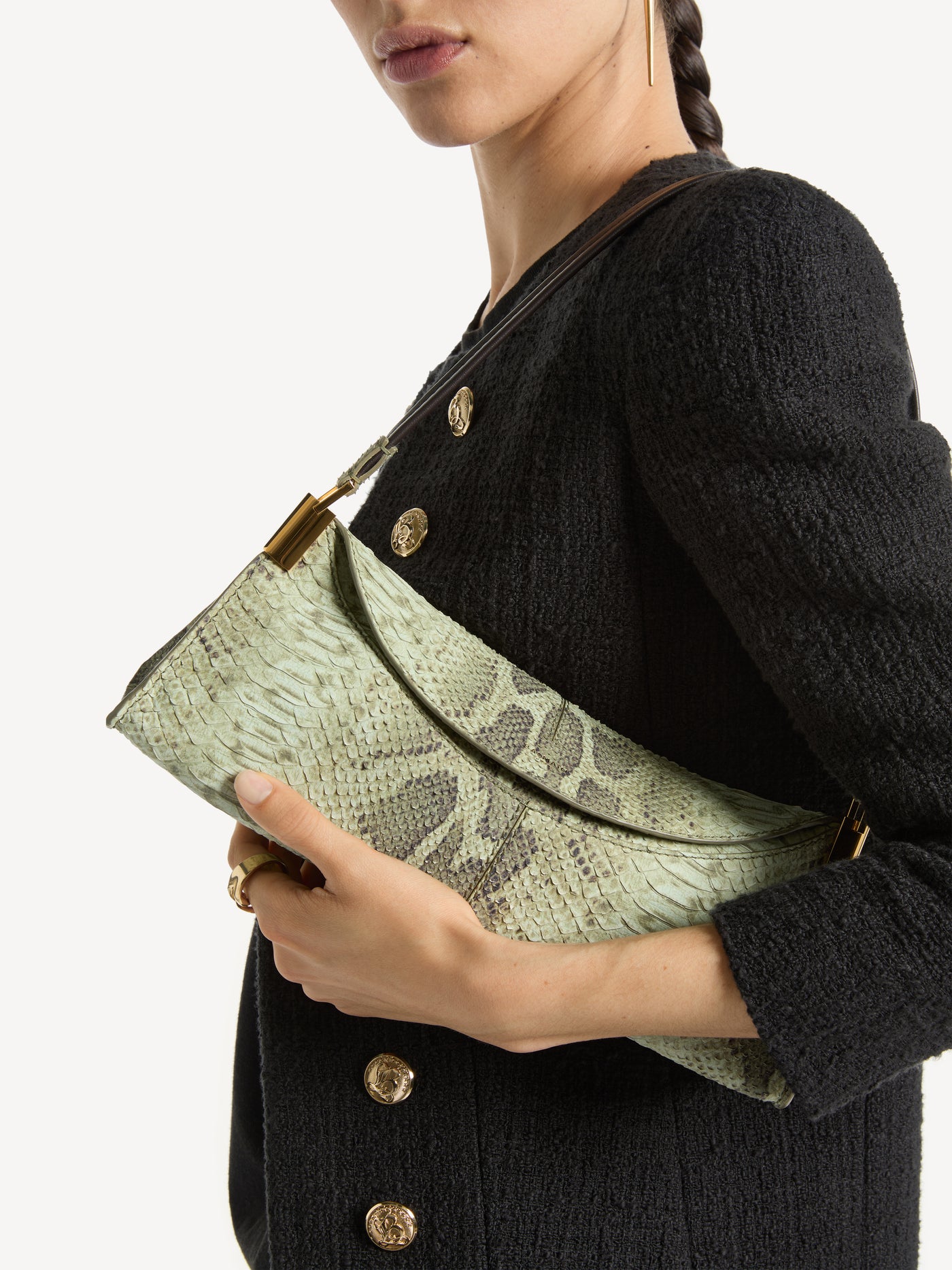 64-83 small bag in python-effect suede