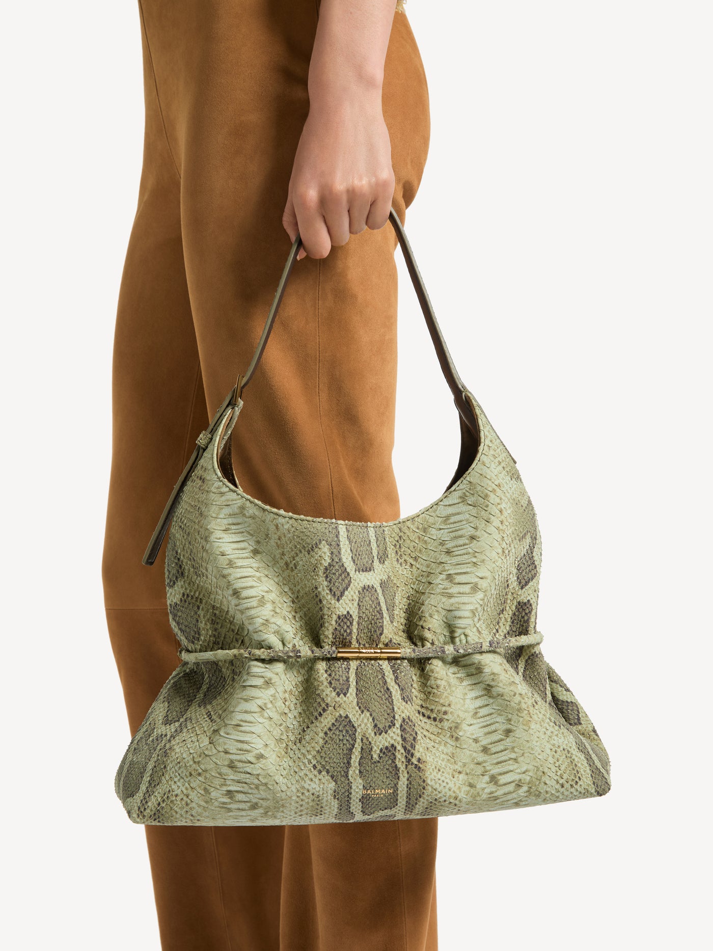 SPHYNX medium bag in python-effect suede