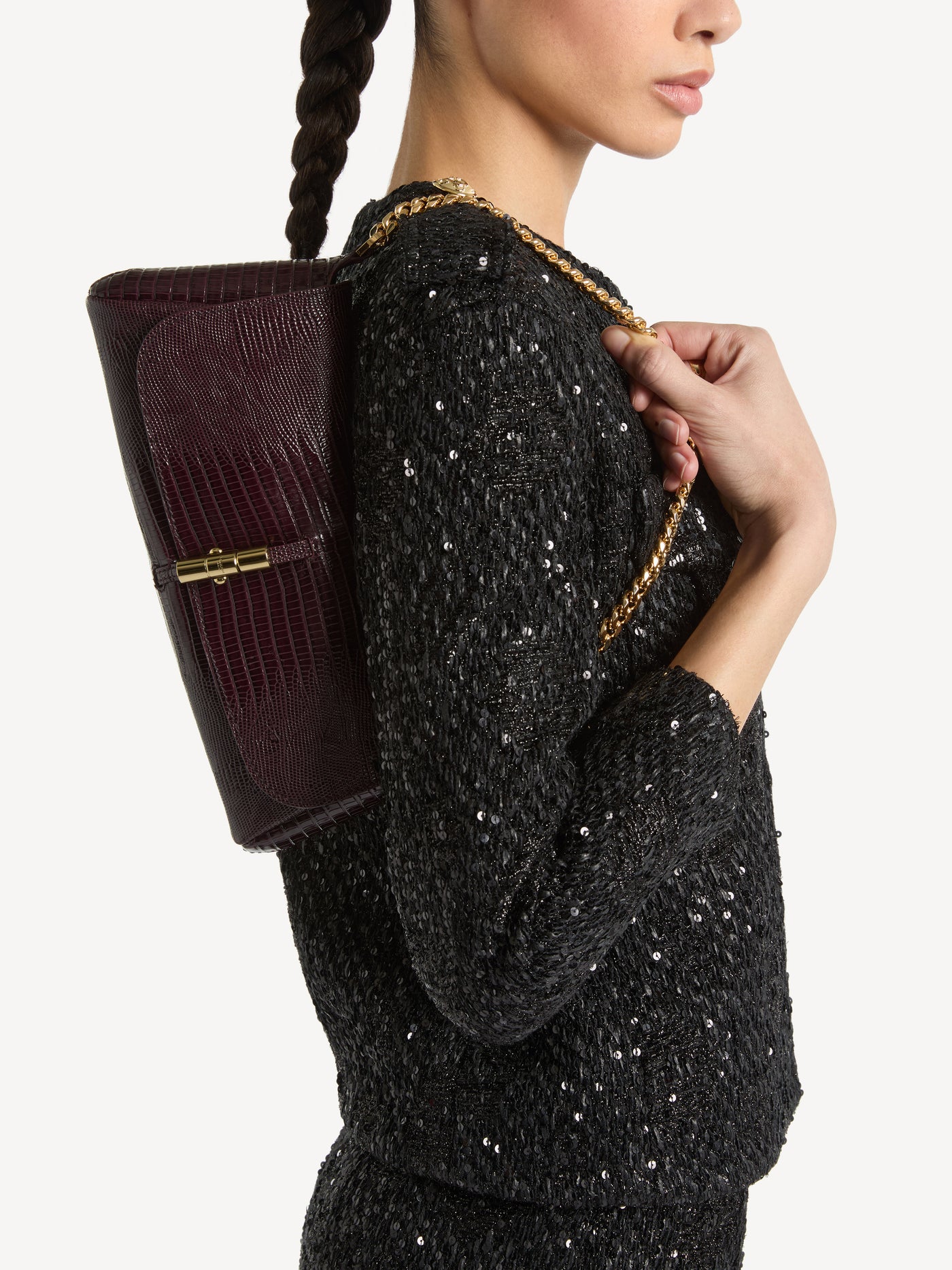 Embossed leather Metropolis bag