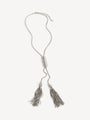 Long brass tassel necklace