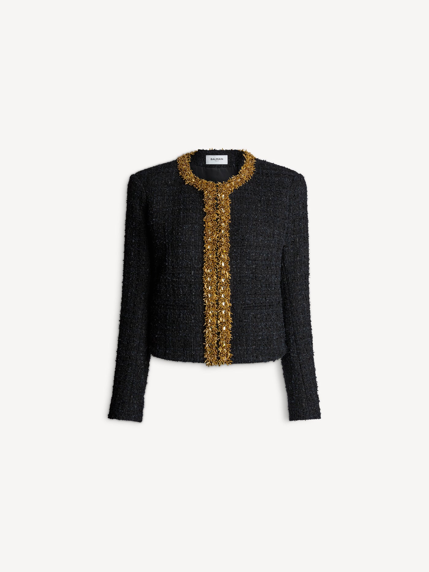 Embroidered tweed jacket