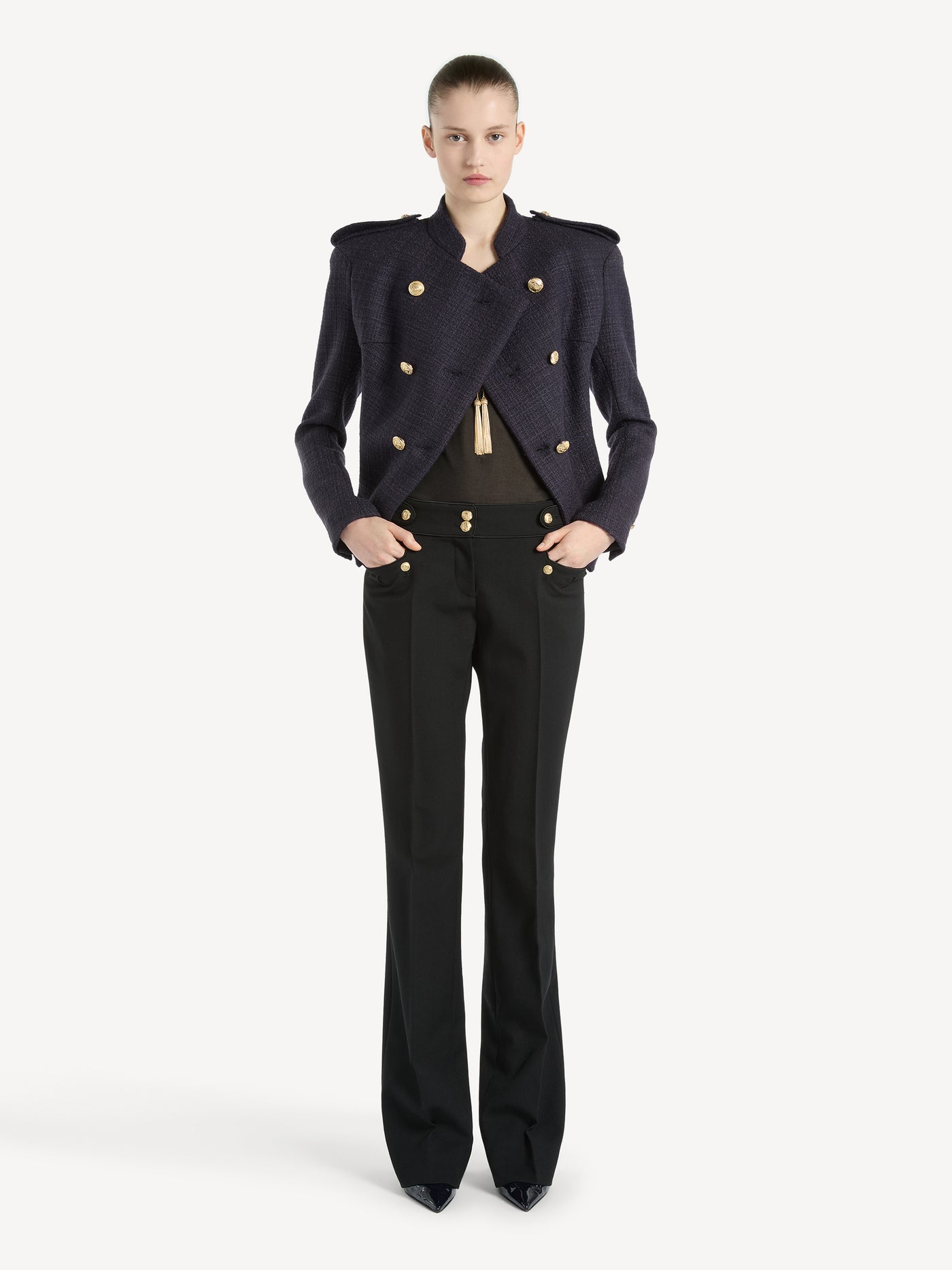 Tweed 6-button jacket