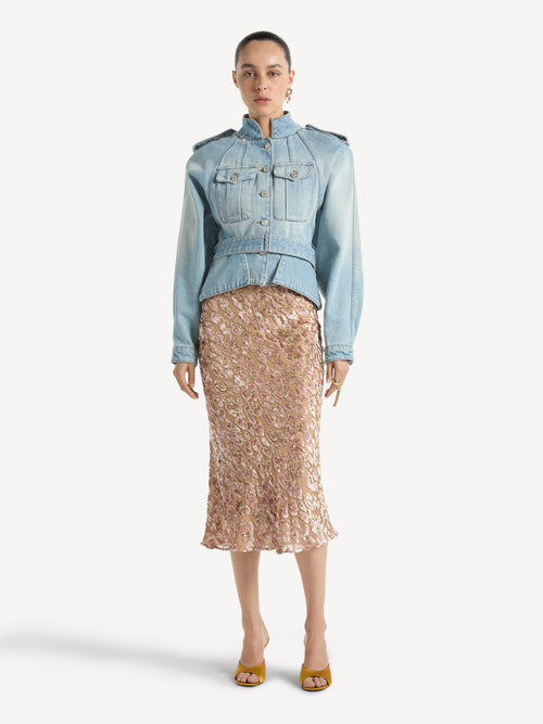 Signature jacket in faded denim
