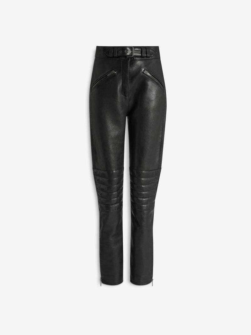 Pantalon biker en cuir d'agneau