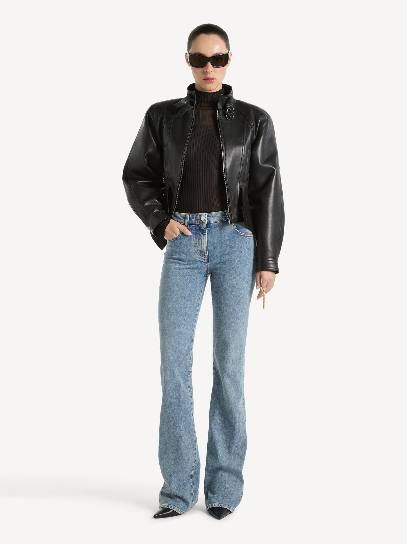 Bootcut faded denim jeans
