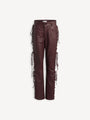 Leather trousers with lacing
