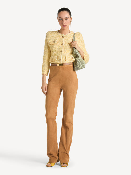 Suede lambskin trousers