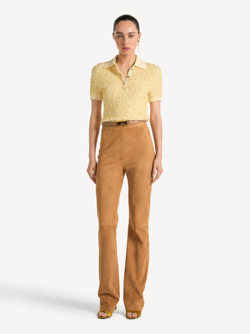 Knit tweed polo shirt
