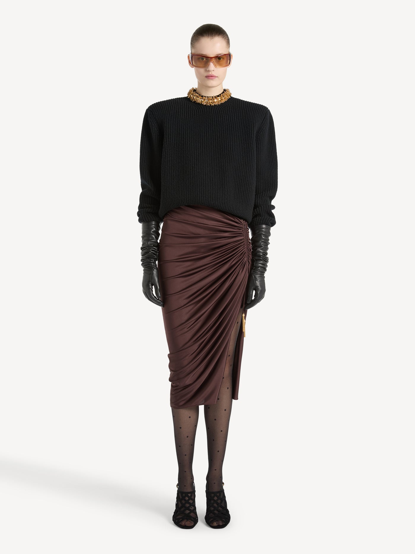 Cashmere jumper with removable embroidered trim