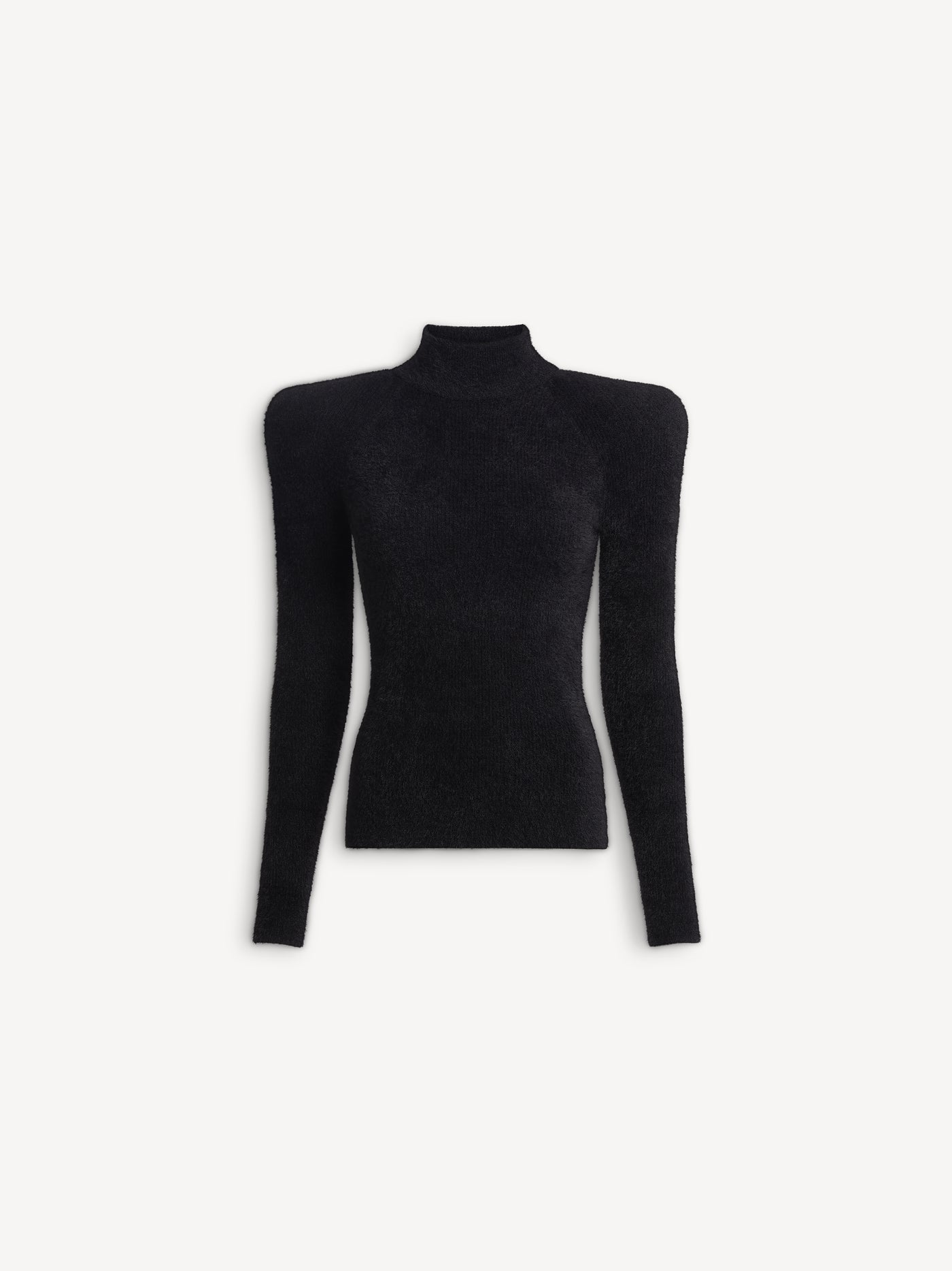 Fluffy ribbed knit jumper