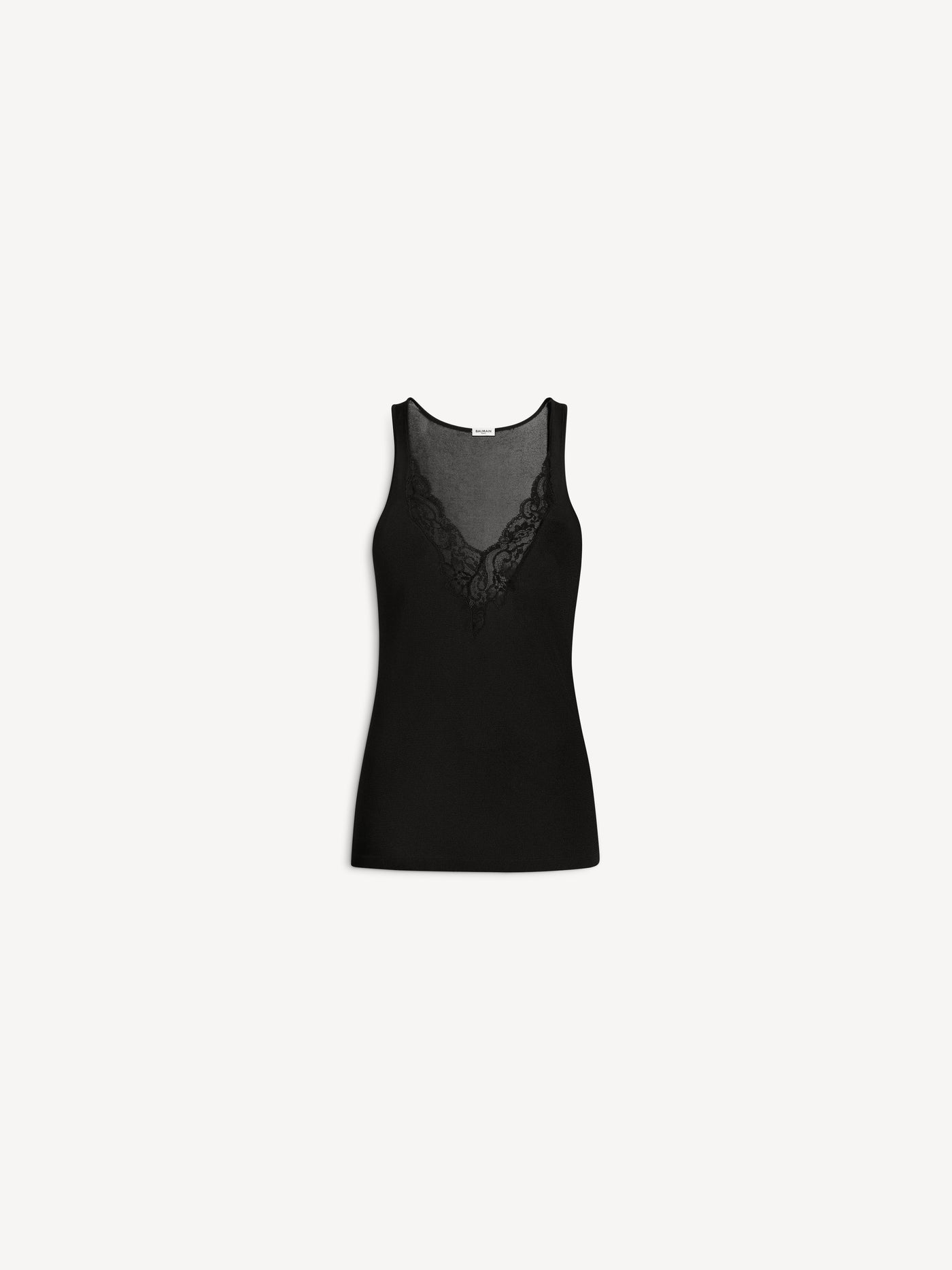 Knit vest top with lace