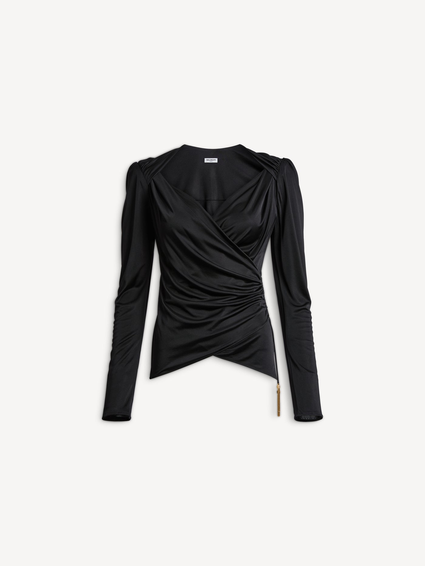 Draped flowing jersey top