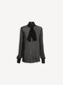 Chiffon blouse with tie detail and crystals