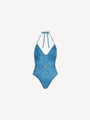 Denim one-piece swimsuit