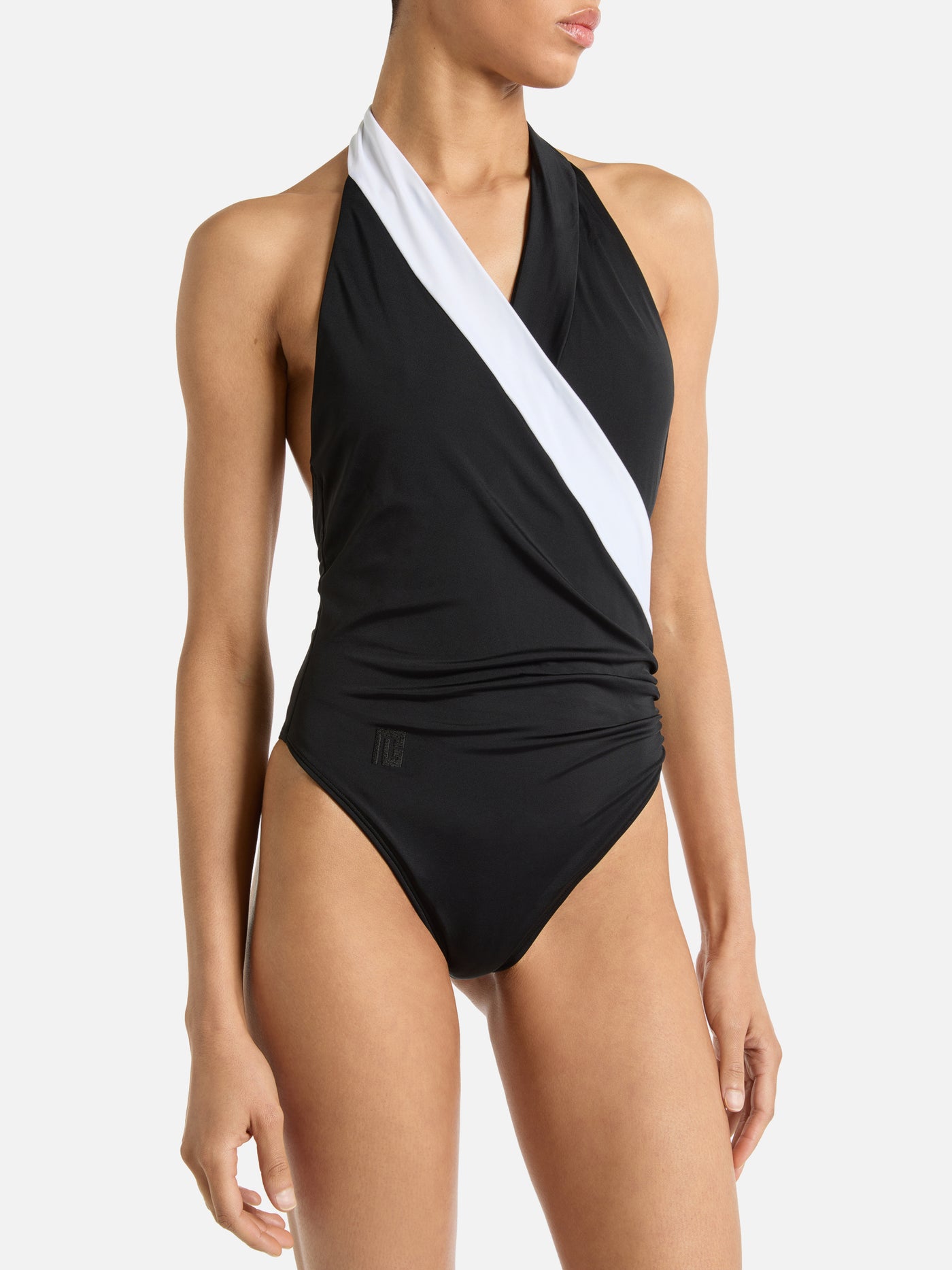 Two-tone one-piece swimsuit