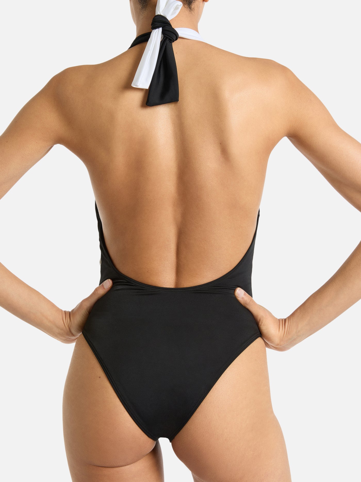 Two-tone one-piece swimsuit