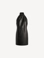 Lambskin open-back dress