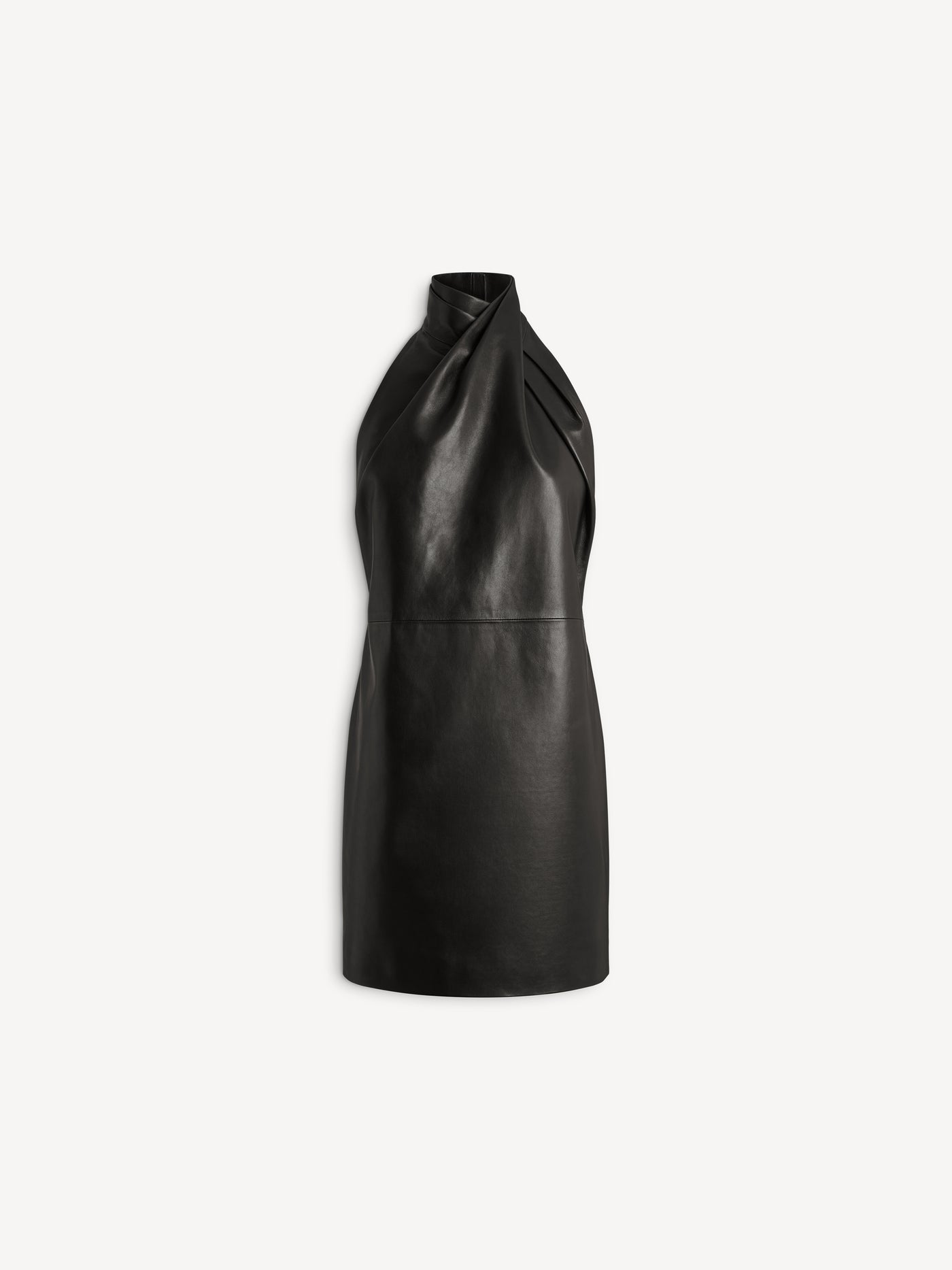 Lambskin open-back dress