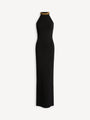 Long Milano jersey dress with embroidery