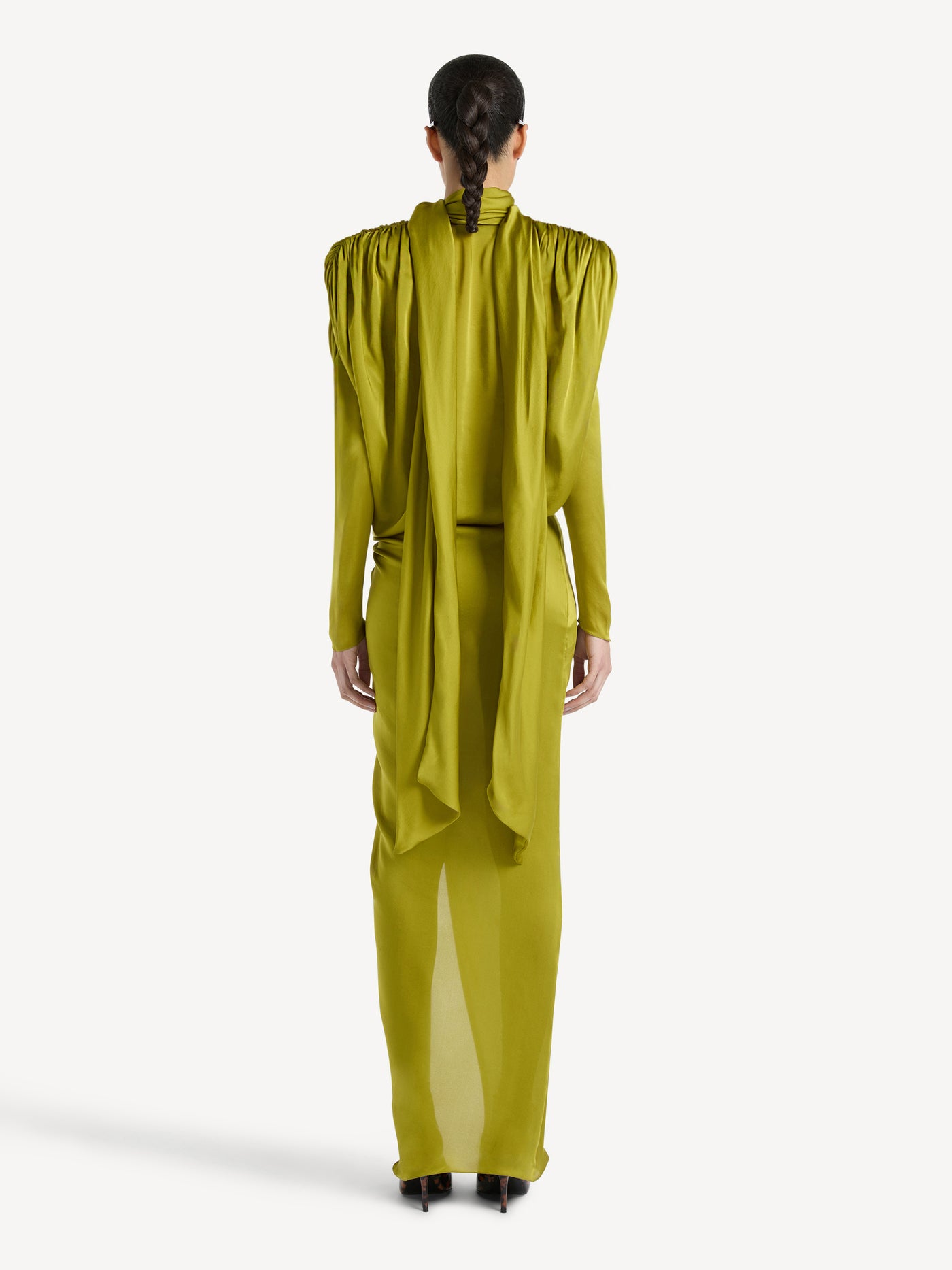 Long silk chiffon dress