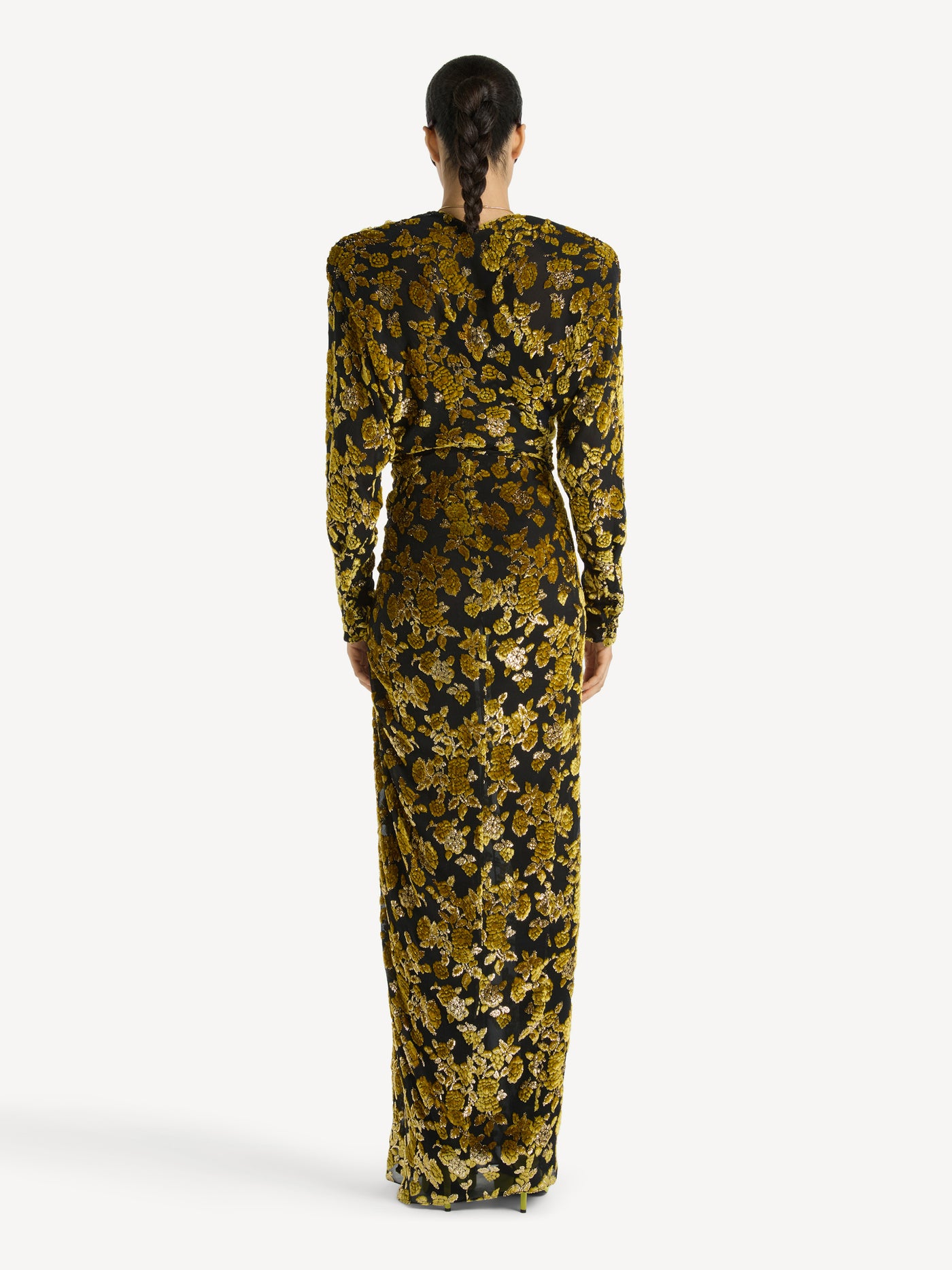 Long velvet jacquard dress