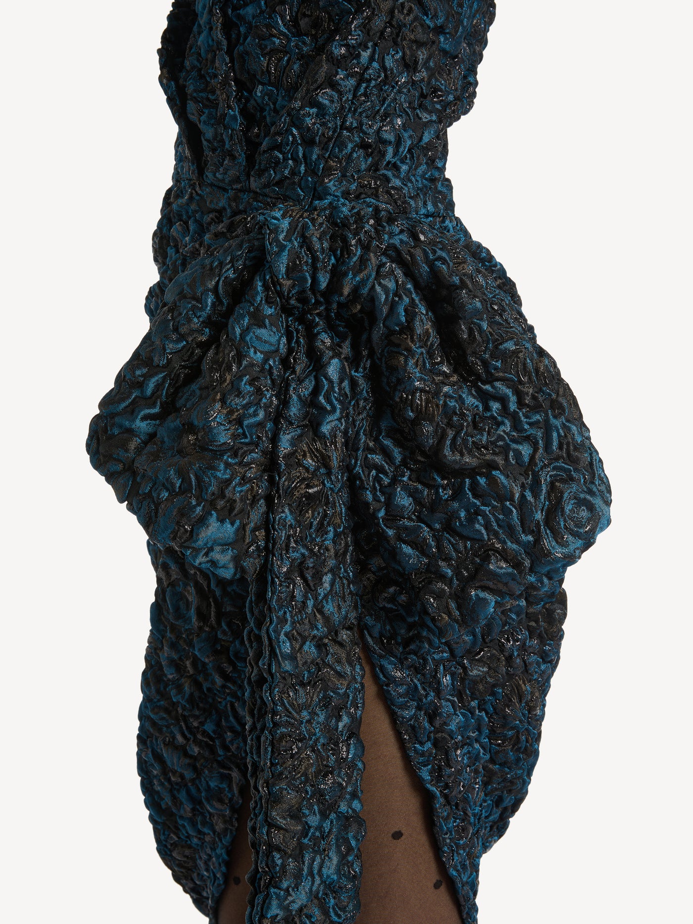 Draped cloqué jacquard dress