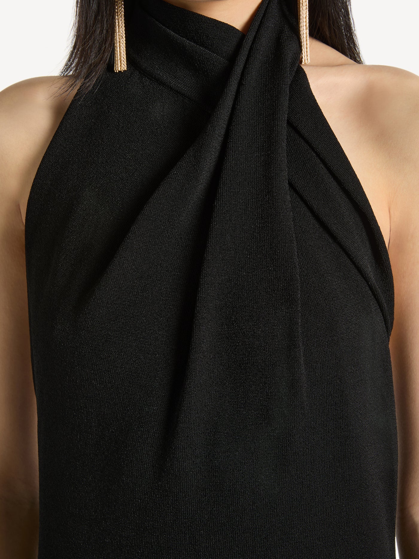 Flowing jersey open-back dress