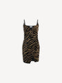 Abito in velluto con ricamo tigre