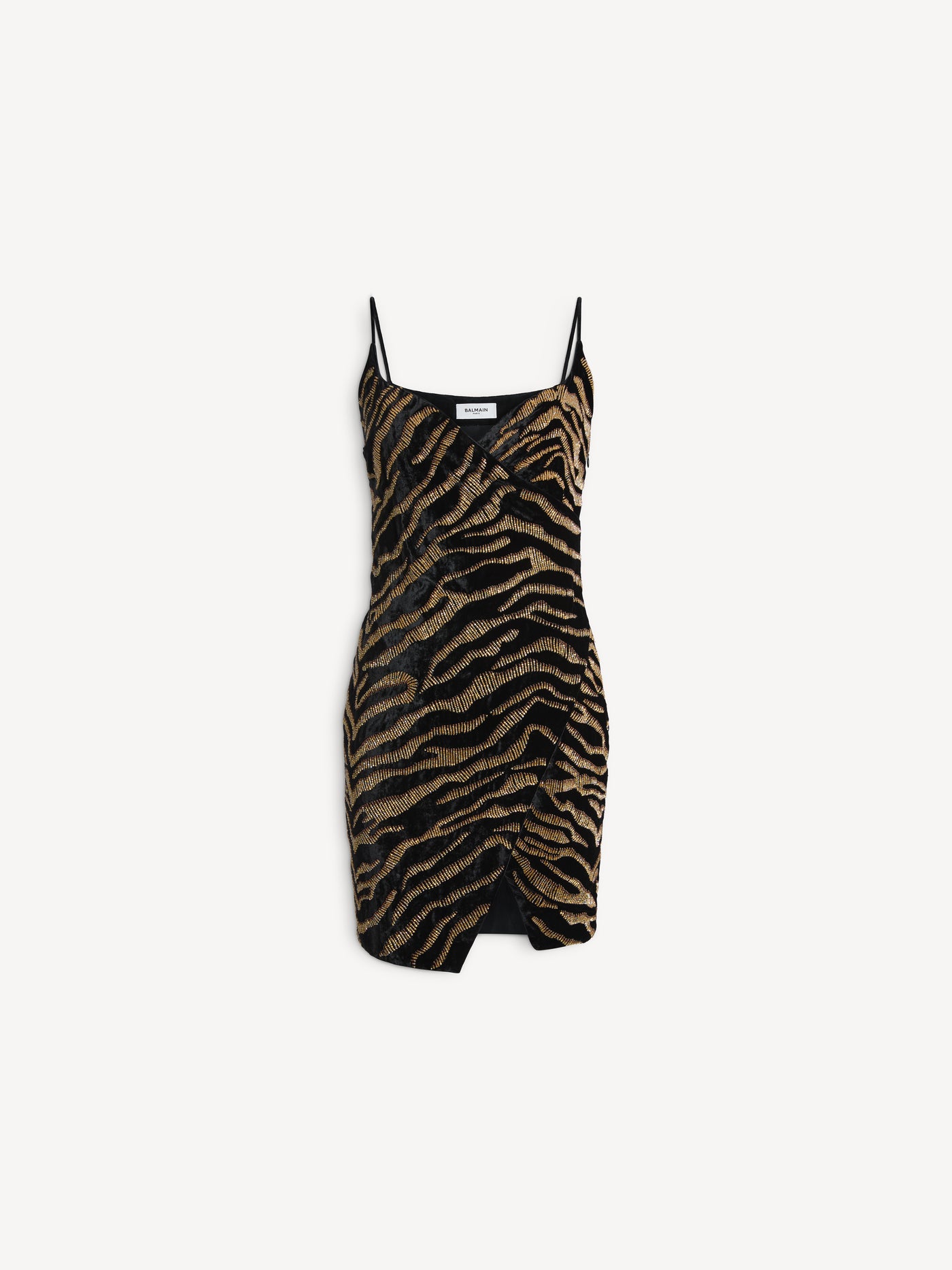 Abito in velluto con ricamo tigre
