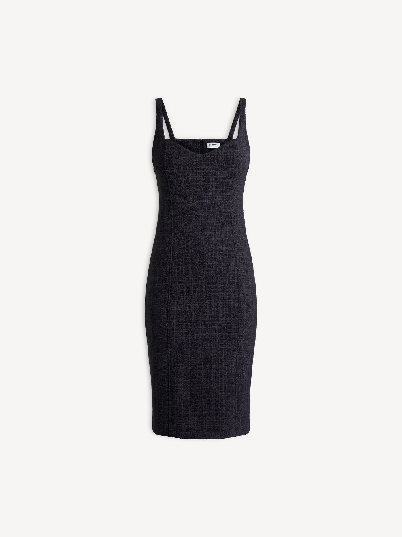 Tweed dress with spaghetti straps