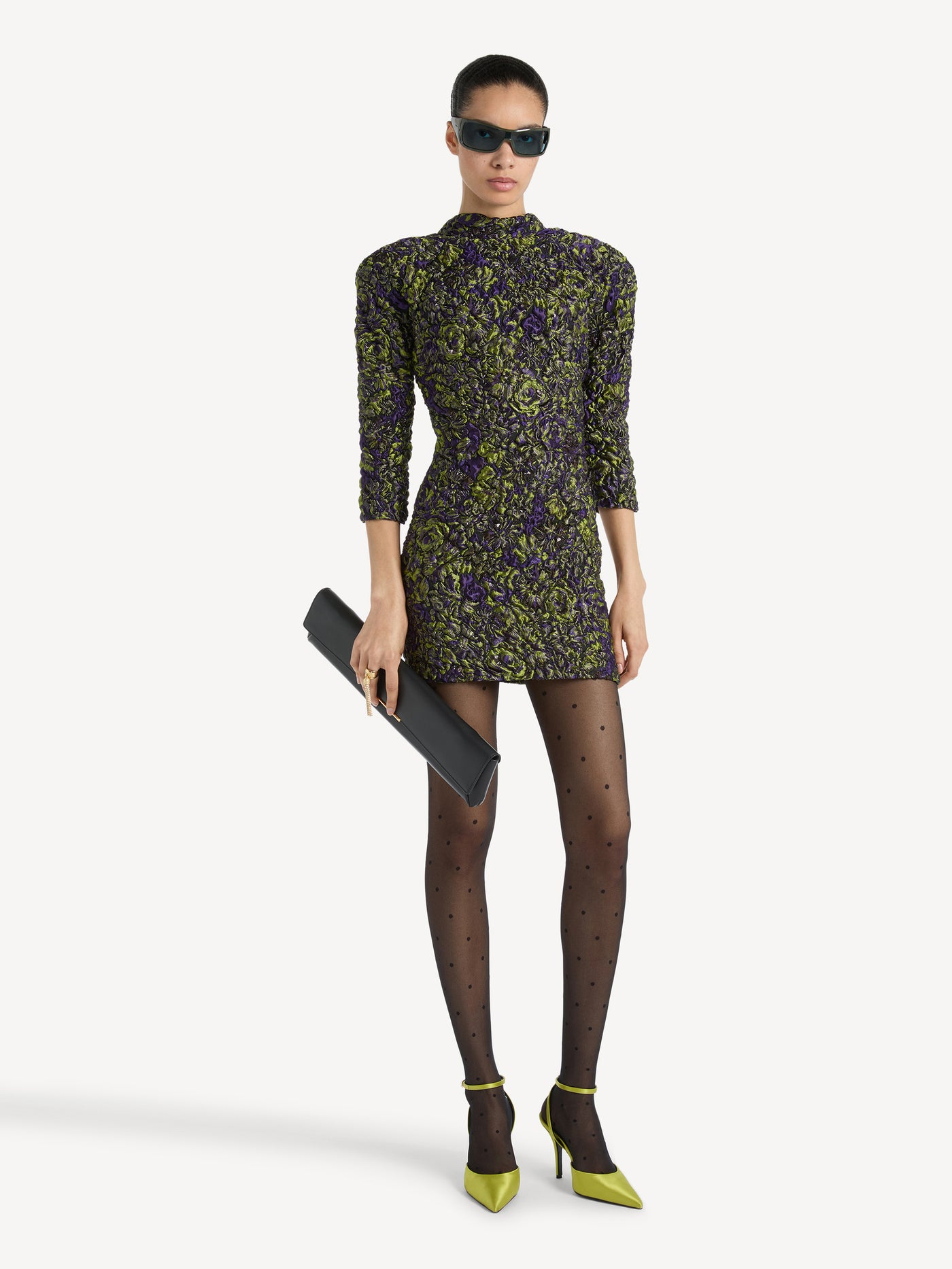 Vestido de jacquard gofrado