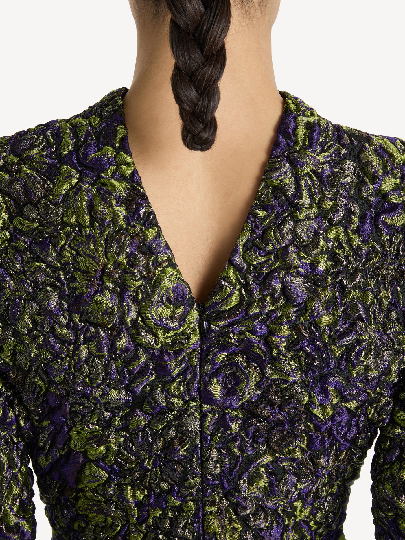 Vestido de jacquard gofrado