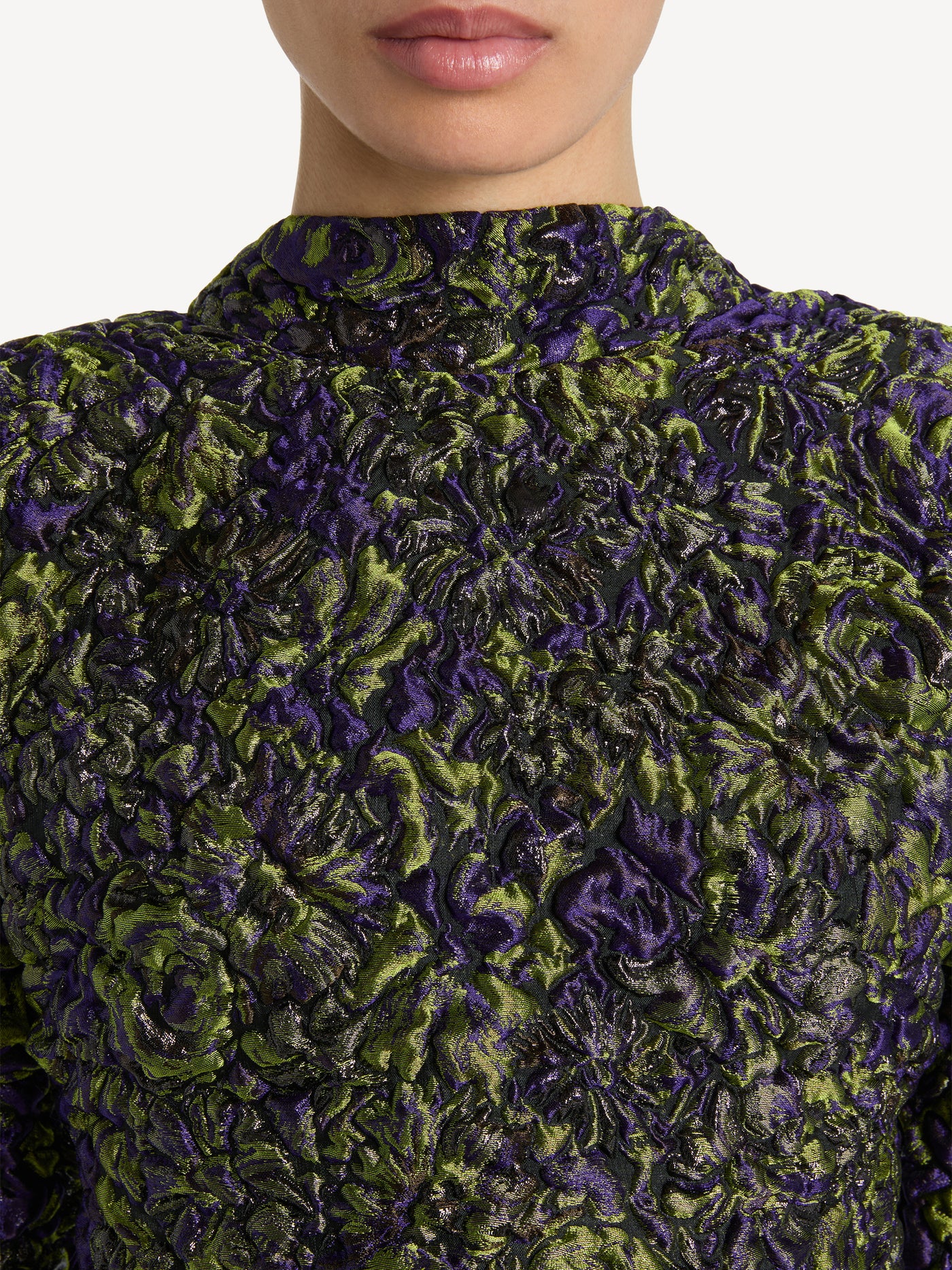 Vestido de jacquard gofrado