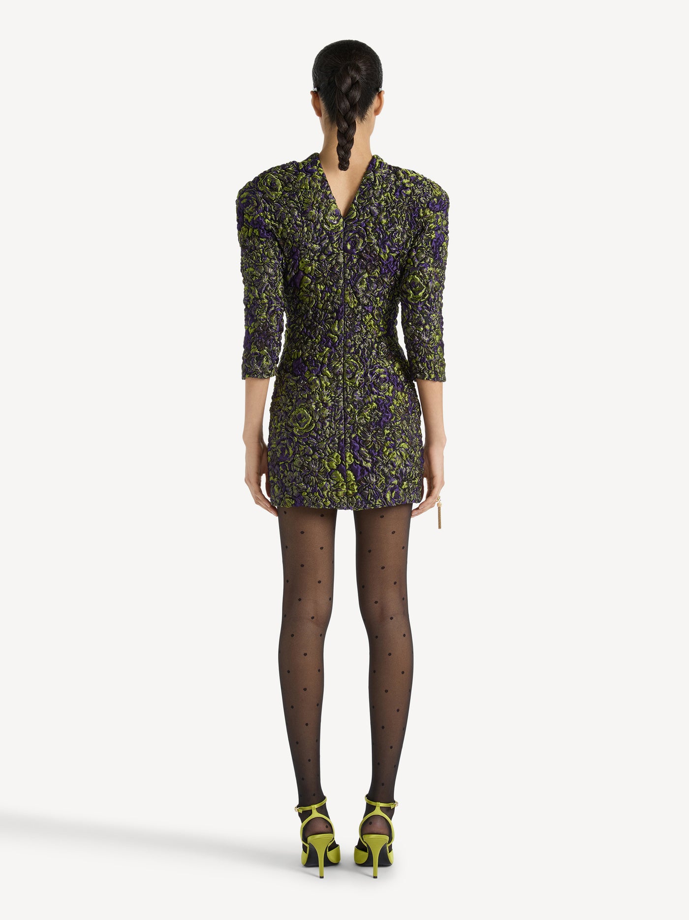 Vestido de jacquard gofrado