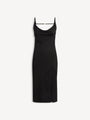 Knit fabric and lace dress with spaghetti straps