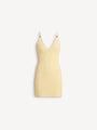 Knit tweed dress with spaghetti straps