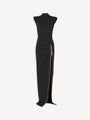 Long jersey dress with leg slit