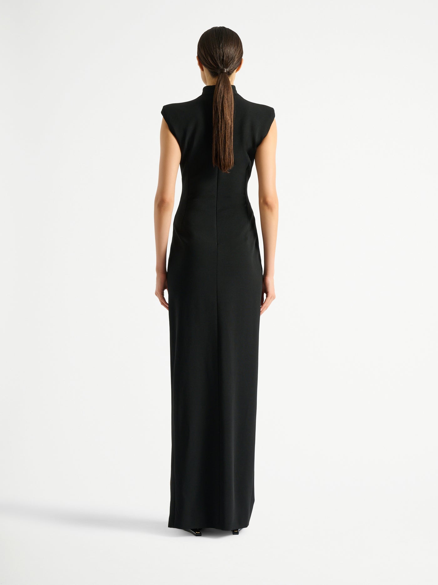 Long jersey dress with leg slit