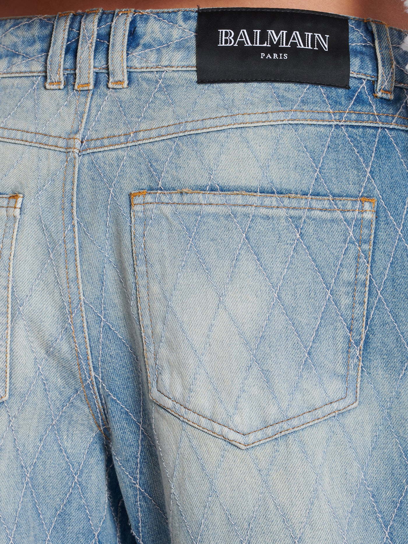 Diamond denim straight-fit jeans