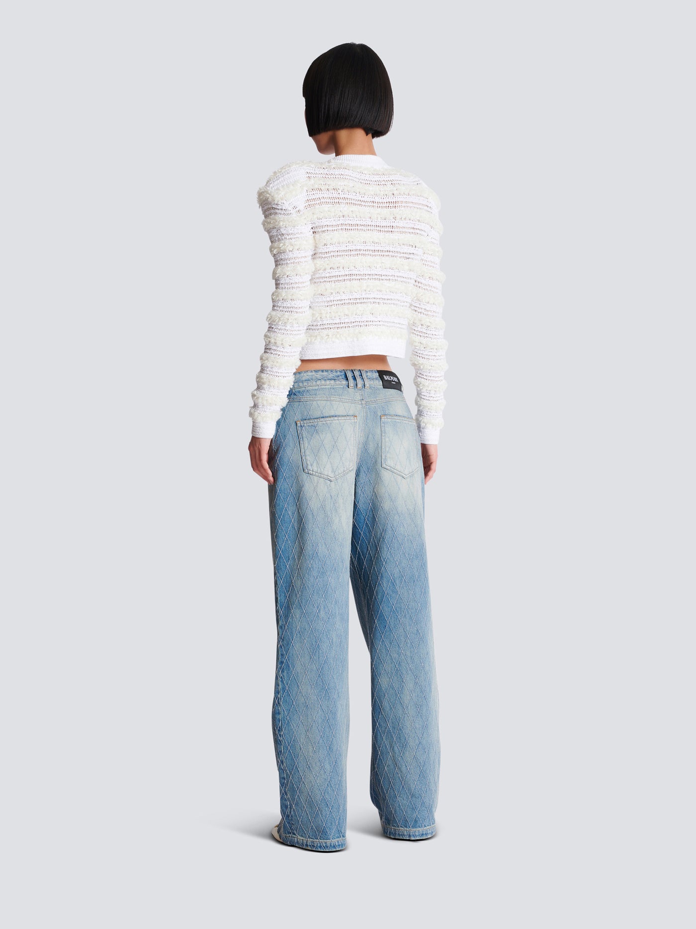 Diamond denim straight-fit jeans