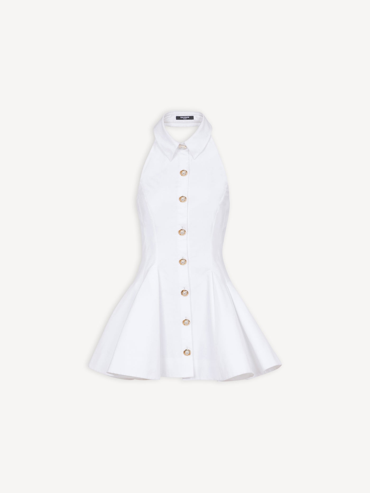 A-line backless poplin dress