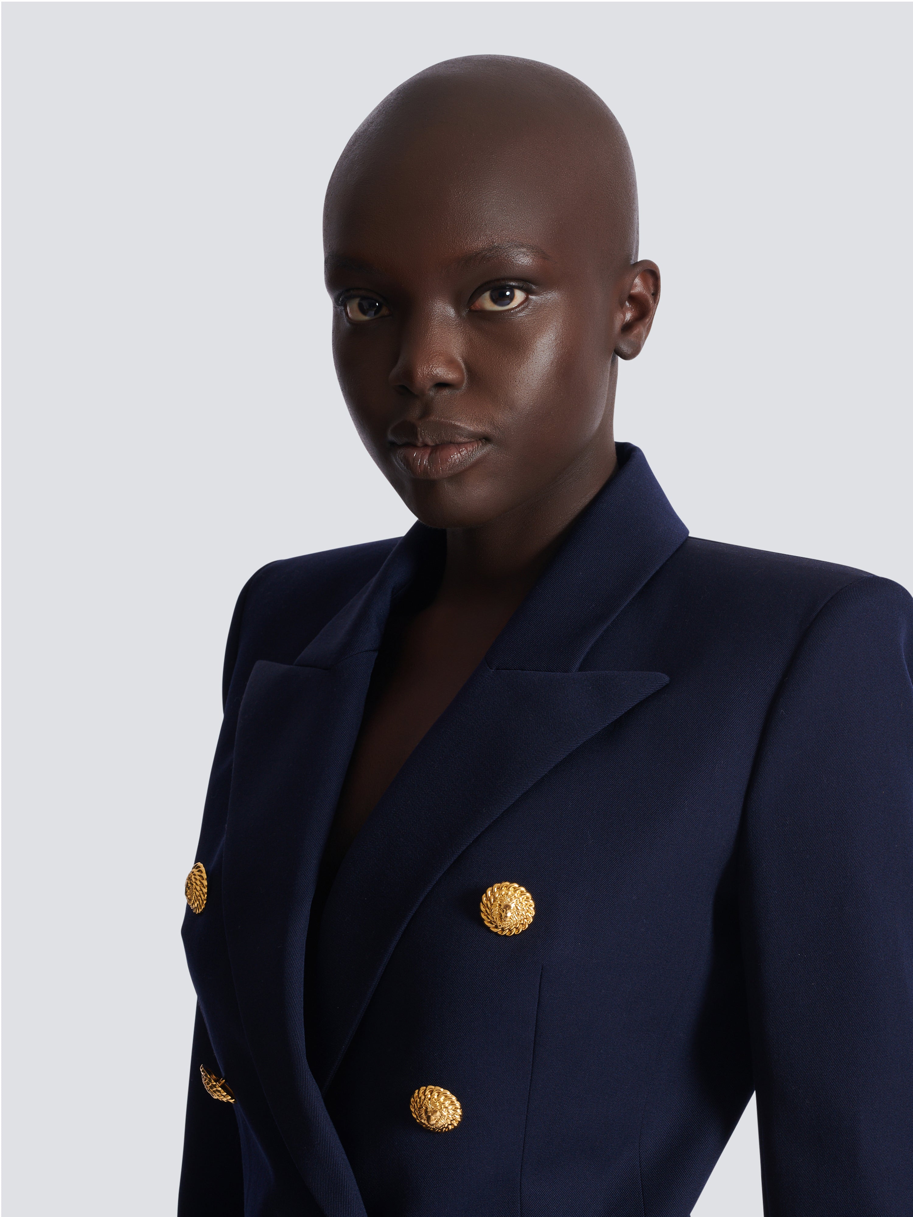 Fitted wool 6-buttons jacket Navy - Women I Balmain