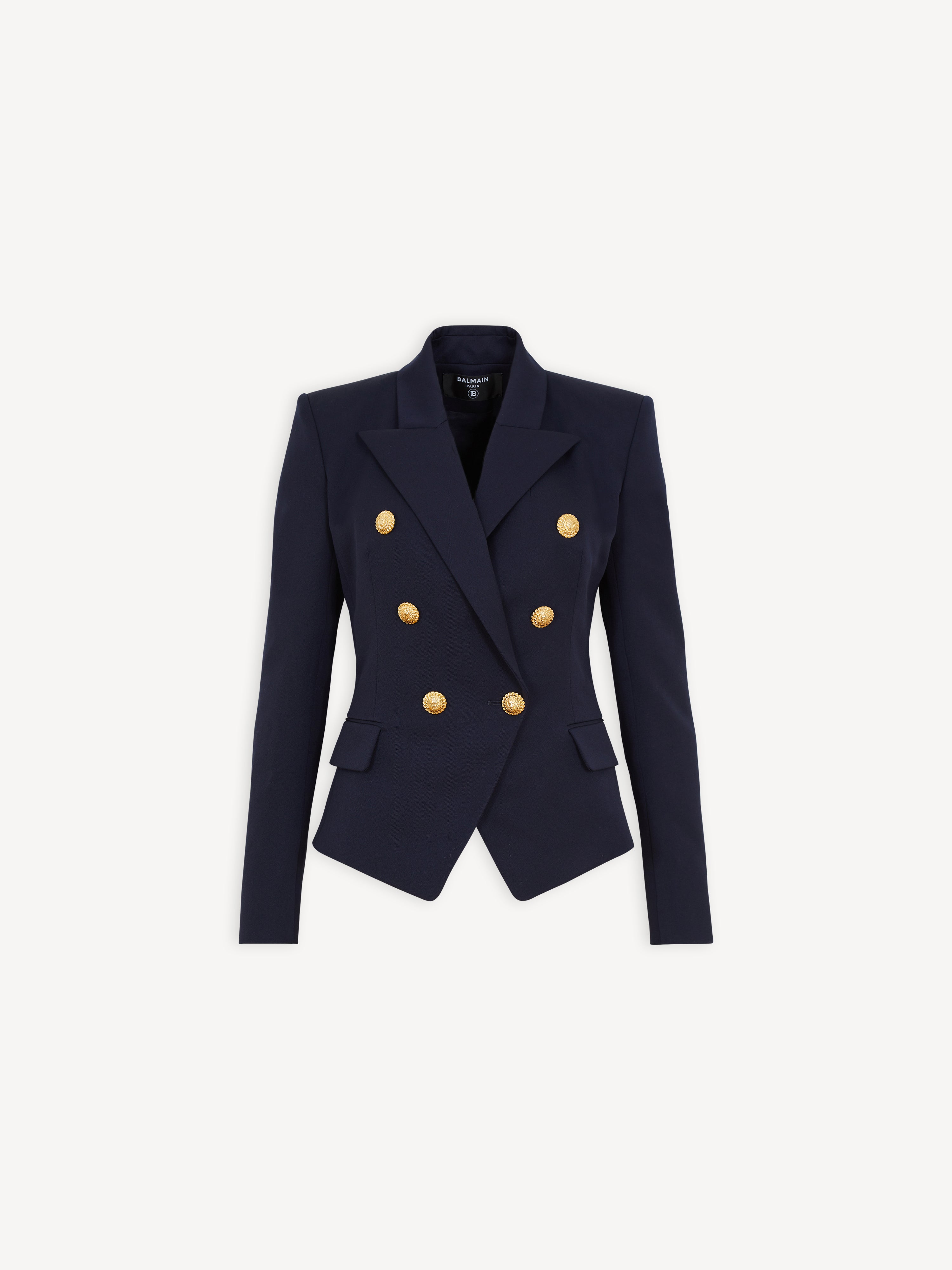 Fitted wool 6-buttons jacket Navy - Women I Balmain