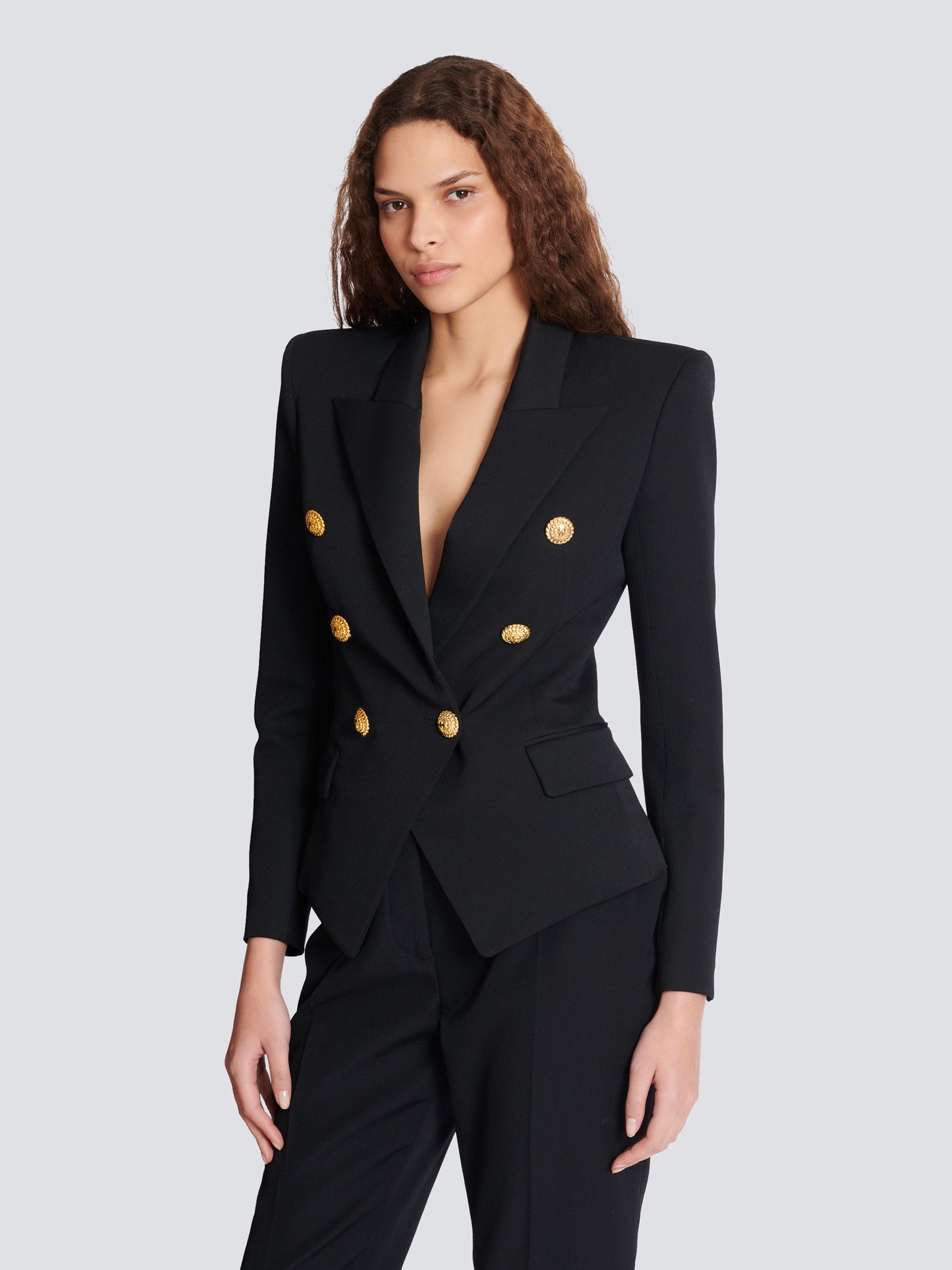Grain de poudre 6-buttons fitted jacket Black