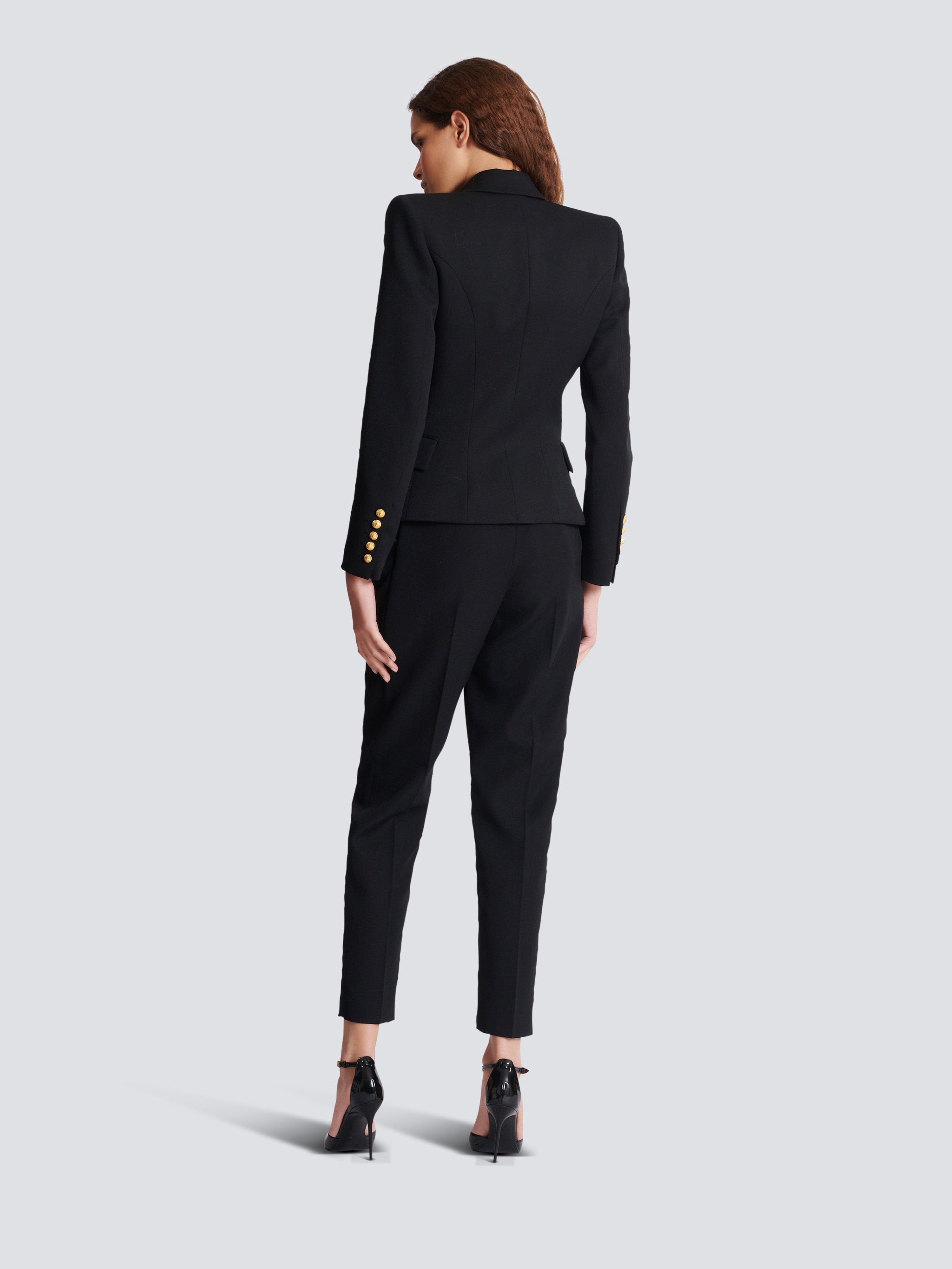 Grain de poudre 6-buttons fitted jacket Black - Women I Balmain